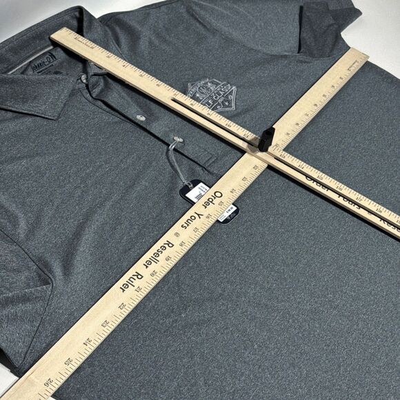 NWT $98 Johnnie-O Dark Gray Heather Golf Polo Shirt Club Logo Men's Size XL (A5) - Picture 11 of 12